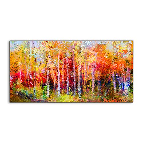 Image sur verre 100x50cm pour illuminer un salon sombre avec un paysage d'automne