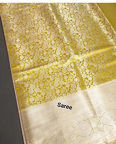 Generic silver kanjivaram silk saree in soft silk – image 5