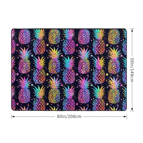 Tapis de salle à manger antidérapant et lavable fini les glissades ananas rose
