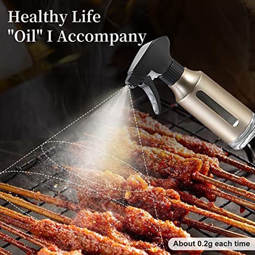 Micyples Olive Sprayer For Cooking,Abs Plastic Olive Oil Mister For Air Fryer Black Nozzel Dispenser Bottles Fat Reduction Glass Oil Control Spray Pot 6.35Oz 180Ml Capacity #TOP5