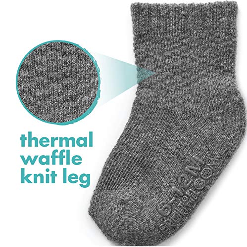 Fruit Of The Loom Baby 6-Pack All Weather Crew-Length Socks, Mesh & Thermal Stretch - Unisex, Girls, Boys (0-6 Months, Blue) #TOP1