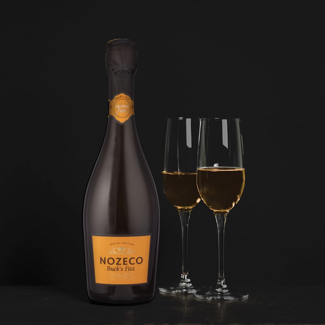 Nozeco Buck's Fizz - Cocktail sans Alcool Prêt à Boire à Base de Vin Désalcoolisé aux Arômes Naturels d'orange - Vegan (6 x 0.75 l)