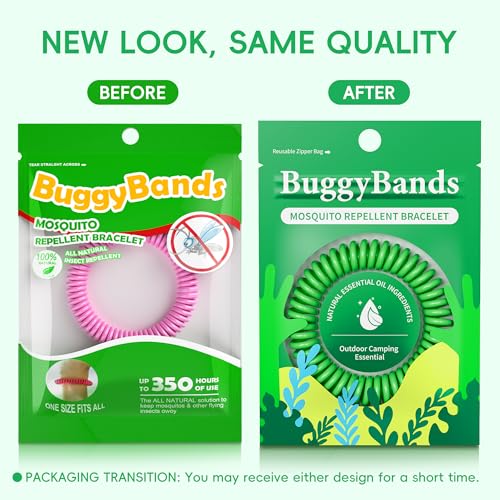 Image of BuggyBands 30 Pack Mosquito Repellent Bracelets, DEET-Free Waterproof Bands, Individually Wrapped