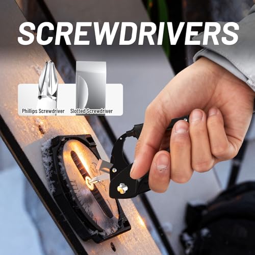 Carabiner Multitool 9-in-1 EDC Pocket Knife, Hexwrench, Saw, Screwdriver, Bottle Opener, Breaker, Survival Gear for Camping Climbing, Christmas Gifts for Men Women, Stocking Stuffers (Black) - Image 6