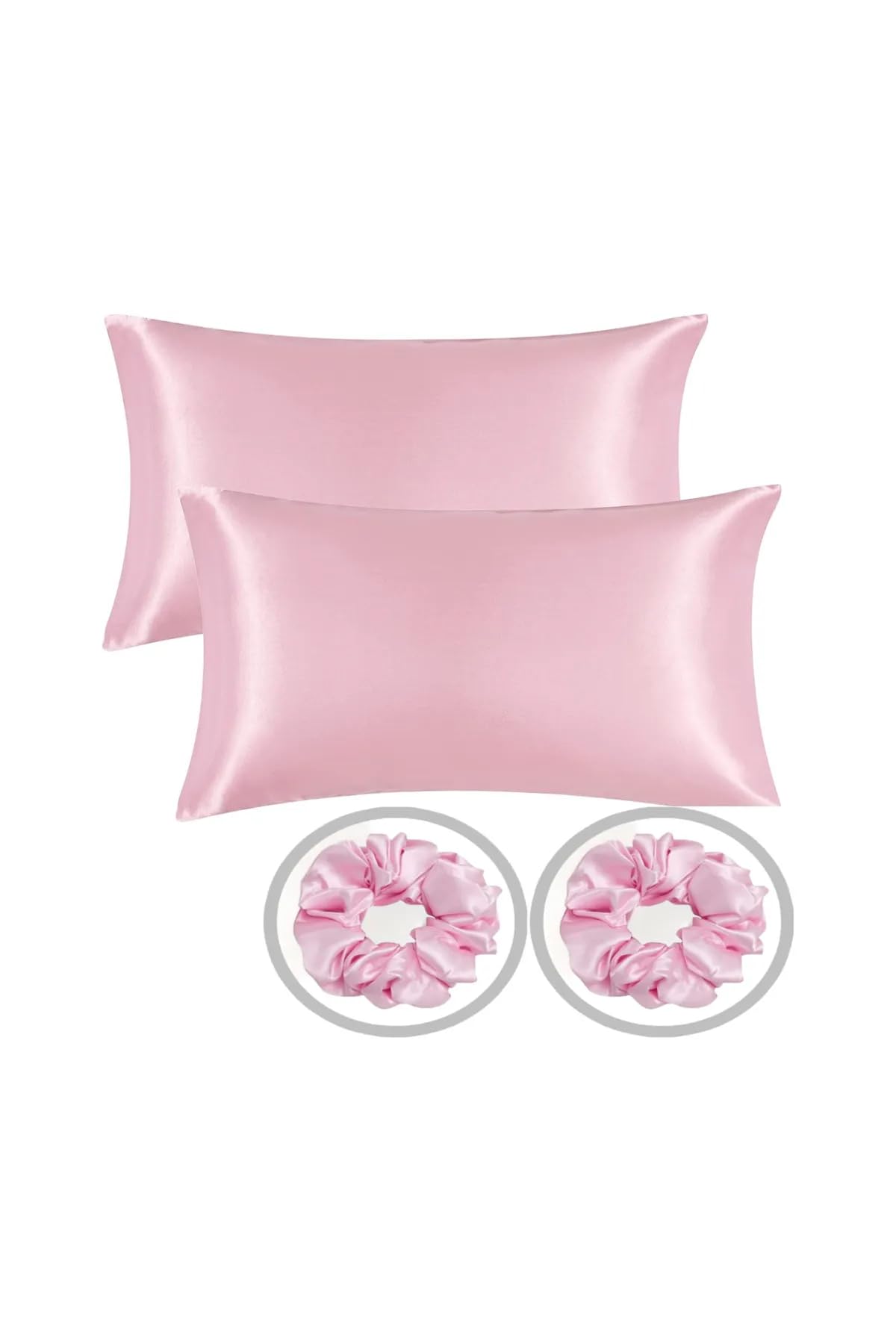 Ipeksi Saten 50x70 Cm Yastık Kılıfı 2 Adet, Kıvırcık Saçlar,Dalgalı ve Düz saçlar, Bordo 2 Adet Hediye Saten Toka,Cilt Dostıu,Cilt Bakım,Kozmetik,Hediyelik,Çeyizlik kullanılabilir (Pembe)