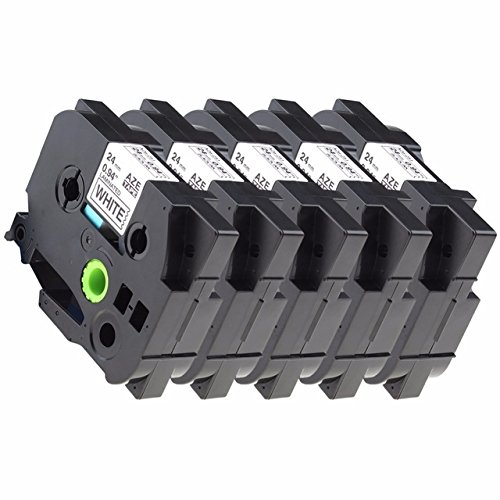 EasyBuy India 5 pack/ lot 24mm black on white tze 251 tze-251 tze251 tze label tape maker compatible brother for p touch (B077GVQYWY) Amazon Price History, Amazon Price Tracker