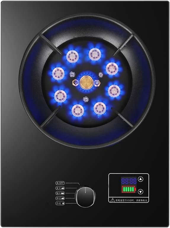 Mini Gas Stove Gas hob -Black Built-InGas hobs-7.2KW Nine-Cavity Fierce Fire-Touch Timing -Flameout Protection Device -Carbon Steel Windproof Stove [Energy Class A] (Color : LPG) (Lpg)