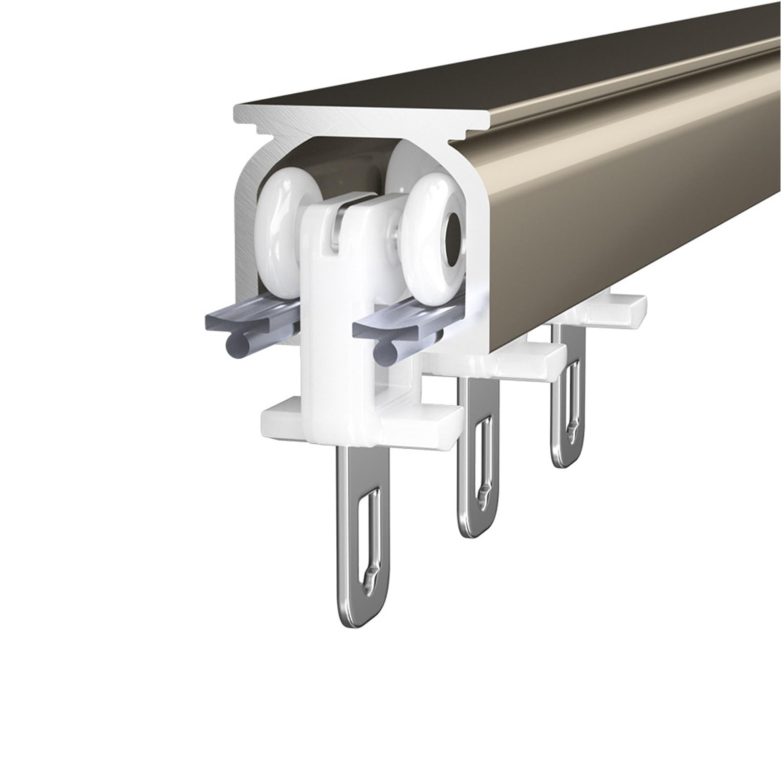 LIYI929GP Ceiling Or Wall Mount Curtain Tracks - 2M 3M 6M Ceiling Track For Curtains - Flexible Room Divider Curtain Rods - Aluminum Alloy Curtain Track Rail Set With Roller Hooks, Easy To Install