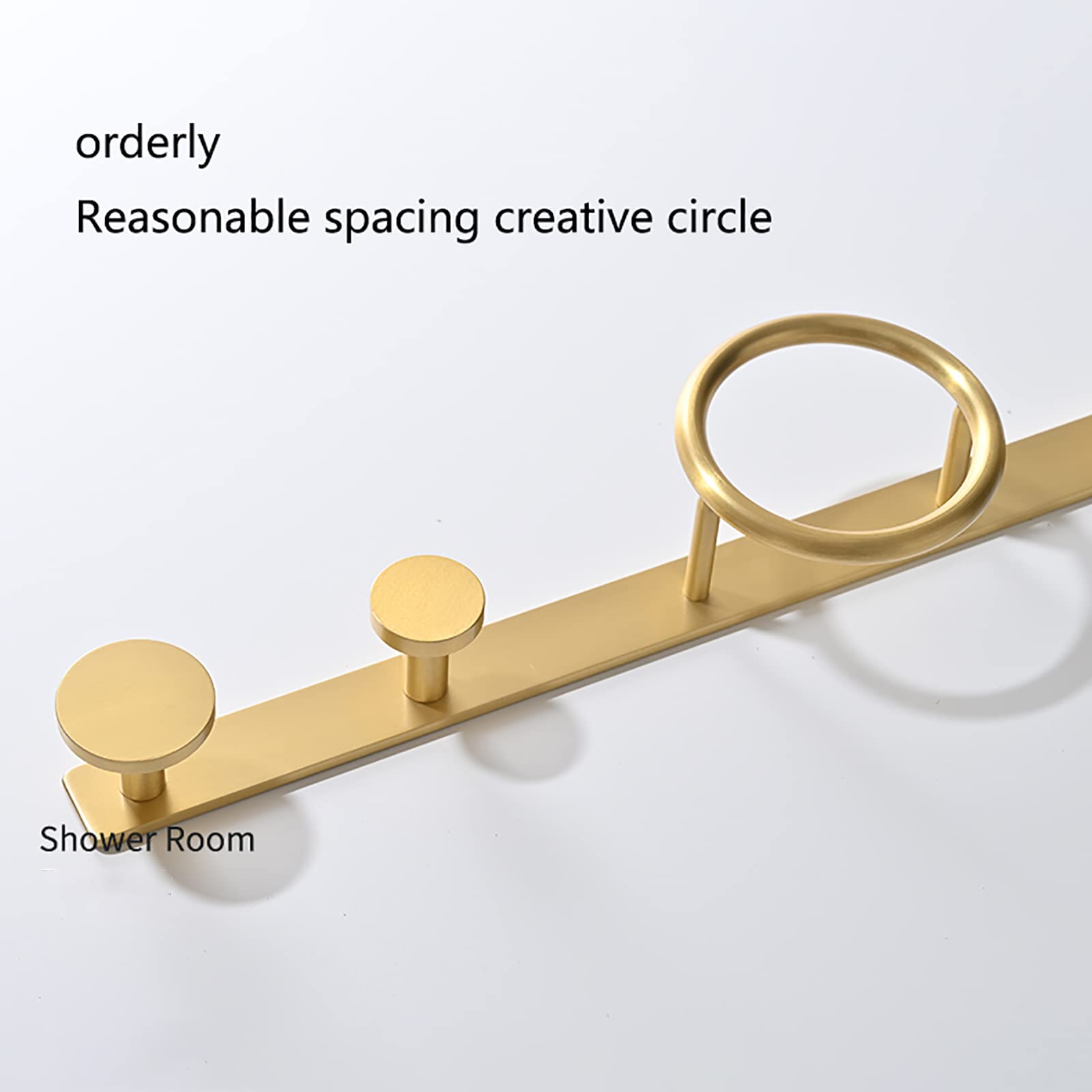 Handtuchhaken Gebürstetes Gold 56cm Kleiderhaken Wandhaken Hakenleiste Weltraum Aluminium Mantelhaken, Garderobenhaken für Küche, Büro, Bad, Doppelte Installation