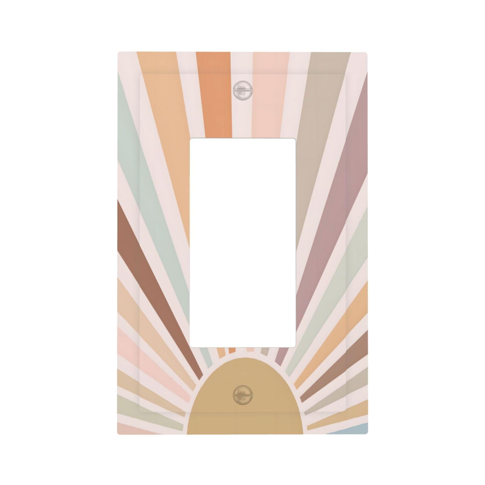 Copertura decorativa per interruttore della luce, stile bohémien, con sole, arcobaleno, retrò, arte astratta, alba e tramonto, 1 banda, per camera dei bambini, decorazione per camera da letto