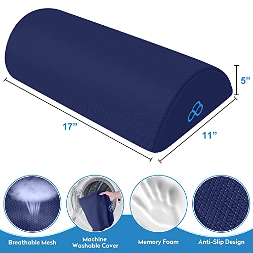 Image of StepLively Foot Rest Ergonomic Pillow for Under Desk at Work, Anti-Fatigue Footrest Support Pillow for Fatigue & Pain Relief, Comfortable for Office Chair, Car Seat & Gaming Chair - Blue