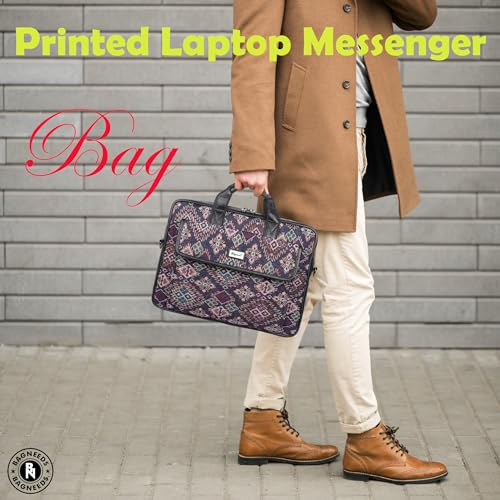Image of Bagneeds Printed Febric With PU Leather Formal /Casual Office Laptop Messenger Bag For Men and Women
