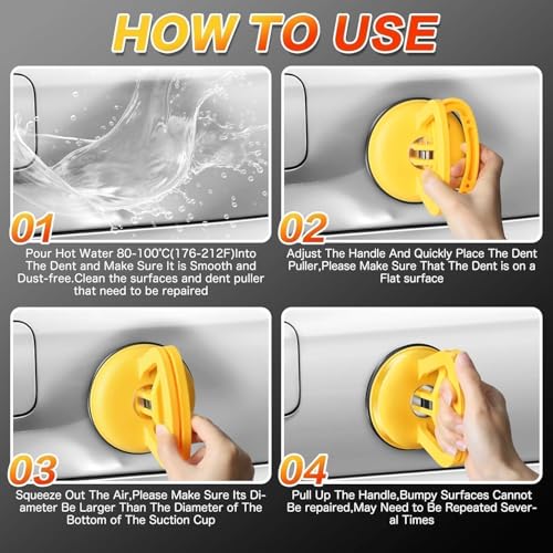 image for HORFUTY Car Dent Puller 3 Pack Dent Puller Powerful Car Dent Removal K