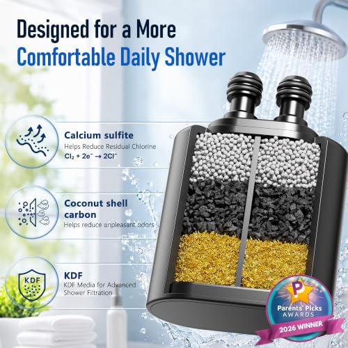 Image of Veken Shower Filter, Chlorine, Lead & Sulphide Tested, One-Press Cartridge