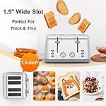 Toaster 4 Slice Retro Stainless Steel,Best Prime 4 Slice Toaster Wide Solt with 7 Shade Settings, Perfect for Waffles, Bagels and More Lainsten T-527 - Image 5