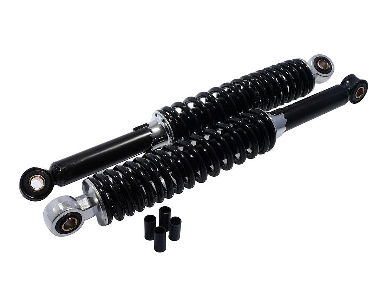2EXTREME Ensemble amortisseur de jambes de suspension 340 mm M8 M10 Noir universel compatible pour moped mobylette