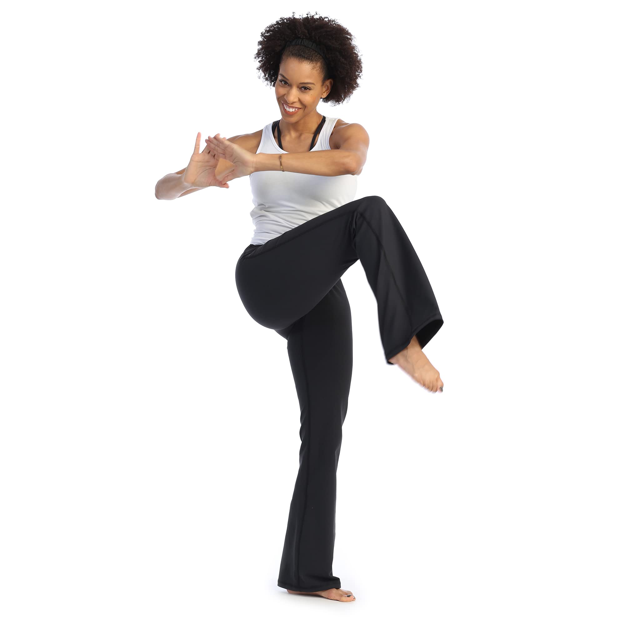 para Mujer Opaco con Barriga Reductora Cintura Alta Bootleg Yoga Pant