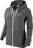 Mangas y dobladillo acanalado NIKE W NSW Hoodie FZ Jrsy Sudadera, Mujer, Gris (Charcoal Heathr/White), XS