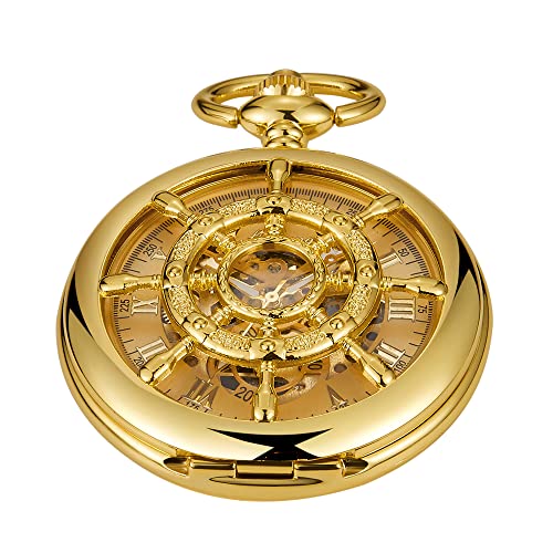 Montre de poche mécanique dorée Tiong Mpw115-uk avec chiffres romains pour homme