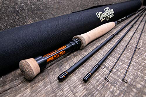 Moonshine Rod Company Fly Fishing Rod with Carrying Case and Extra Rod Tip Section Medium Action, The Epiphany II, 3wt 10'6" ESN