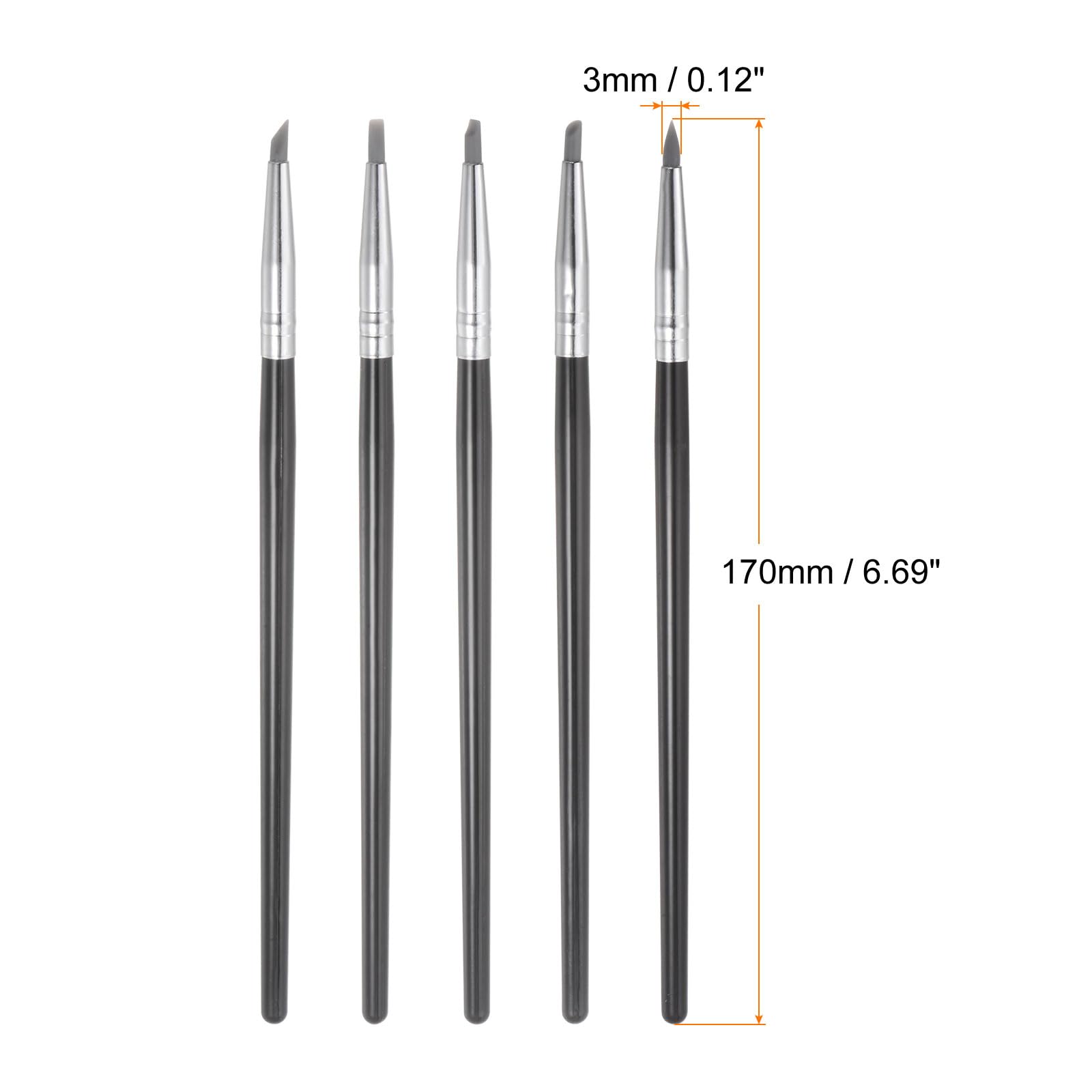 HARFINGTON 5pcs Clay Sculpting Tool Set, Clay Sculpting Shaper Rubber Tip Shaping Pen Silicone Brushes Shaping Carving Tool for Ceramic Sculpture Polymer Clay, Gray