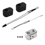 MK4 Heating Block Kit,3D Printer Xirbbo Hotend 24V 40W Heating Cartridge, Heating Block and Silicone Sleeve Accessories for Prusa i3 MK4 3D Printer Thermistors Heater Element with Silicone Socks 2pcs
