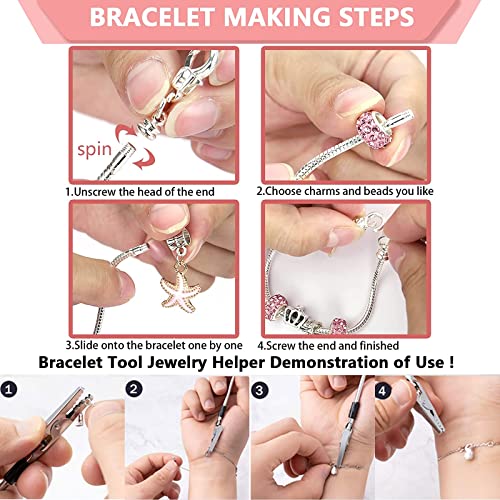 131 Pcs Charm Bracelet Making Kit, Zyehxed Charm Jewelry Making Supplies Including European Beads Charm Pendants Snake Chains, Unicorn Gift Set For Arts And Crafts For Girls Teens Ages 5 6 7 8 9 10-12 #TOP5