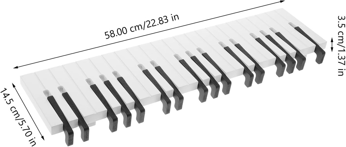 Vosarea Wall-mounted Coat Hook,Piano Shape Artistic Coat Rack Heavy Duty Wooden Entry Hanging Coat Hat Clothes Holding Rack 22.8inch