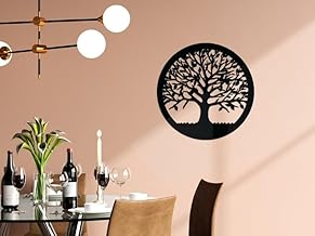 لوحة فنية جدارية خشبية بتصميم شجرة الحياة العائلية