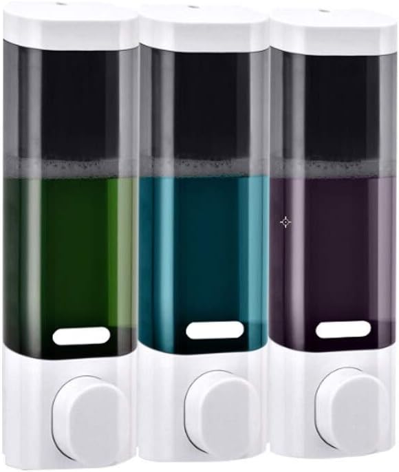 Soap Dispenser Hand Sanitizer Bottle Lotion Dispenser Soap Box Three-Room Soap Box and Shower Toilet Bathroom Wall-Mounted Hand Sanitizer Box 3 Liquid Dispenser Soap Bottle(Gold)