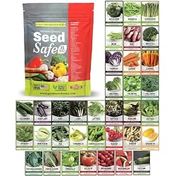 Gardeners Basics Seed Safe Kit - 35 Easy to Grow Heirloom Vegetable Seeds for Beginners - Non GMO Garden Starter Set with 17,000+ Seeds - Gardening Gift for Families