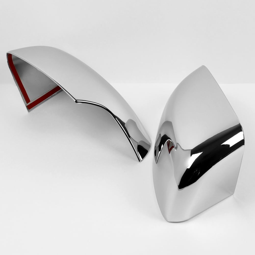 STAY-TUNED, One Pair Chrome Mirror Covers Overlay W/Turn Signal Cut, Compatible with 2019-2023 Ford Ranger, ABS Plastic Side View Mirror Caps, Auto Decoration