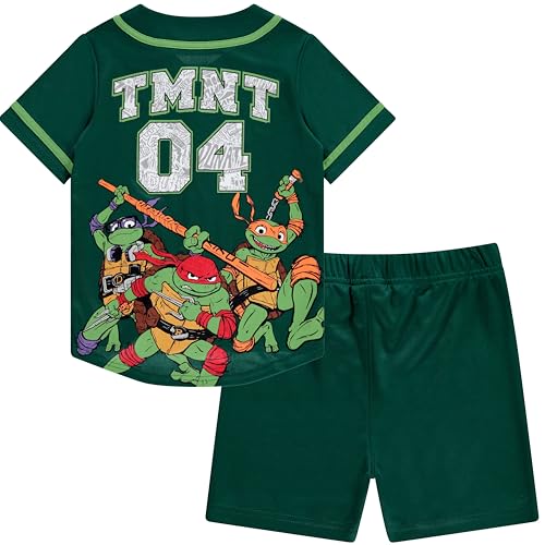 Conjunto de béisbol de Tortugas Ninja con camiseta y pantalón corto para niños tallas 4 a 20 2