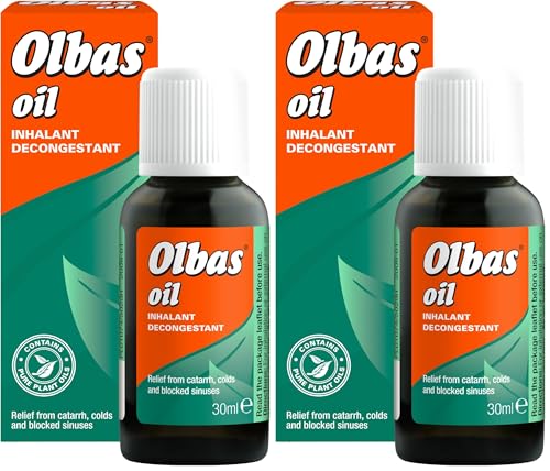 Image of Olbas Oil 30ml - Inhalant Decongestant Oil - Relief from Catarrh, Colds & Blocked Sinuses (Pack of 2)