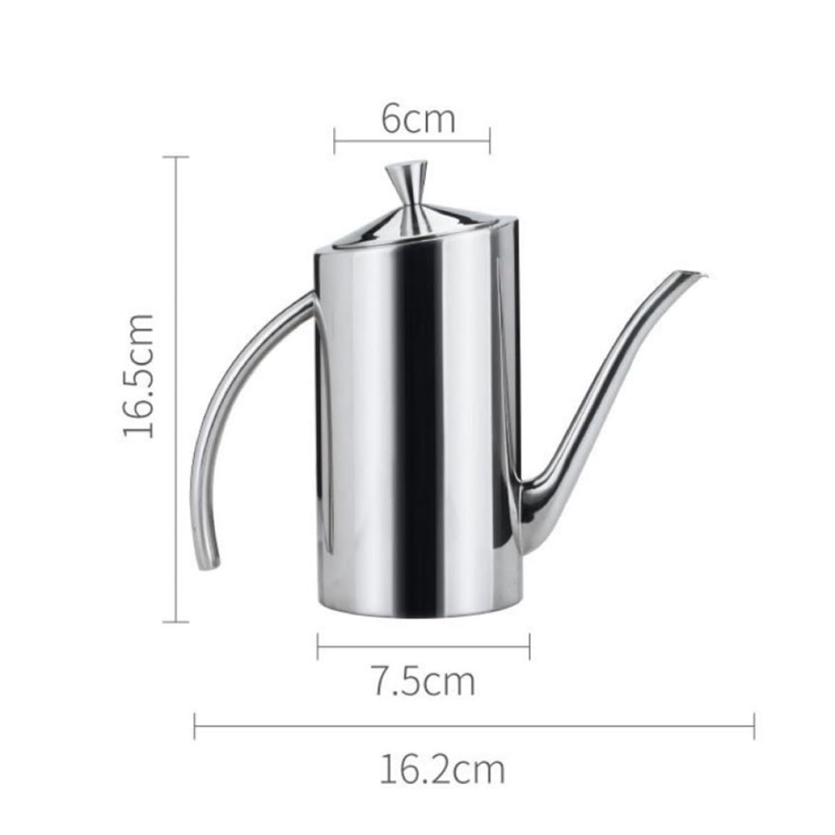 KICHOUSE Dispenser di Olio in Acciaio Inossidabile da 500ml, Bottiglia Antigoccia Controllo Olio per Cucina e Ristorante
