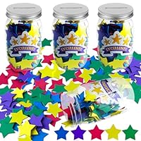 400 Pcs Reward Jar With Star Tokens,Reward Charts for Children Behaviour,Reward Jar With Stars Incentive Jar Good Behavior Jar Potty Train Tool Reward Board for Kids Home School Classroom