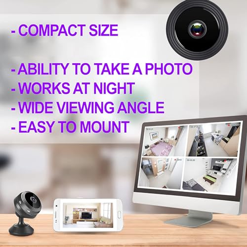 Intelligente Überwachungskamera für Den Innenbereich, 1080p HD Überwachungskameras für Zuhause, WiFi Fernüberwachungskamera mit Bewegungserkennung, Zyklische Aufzeichnung – Bild 3