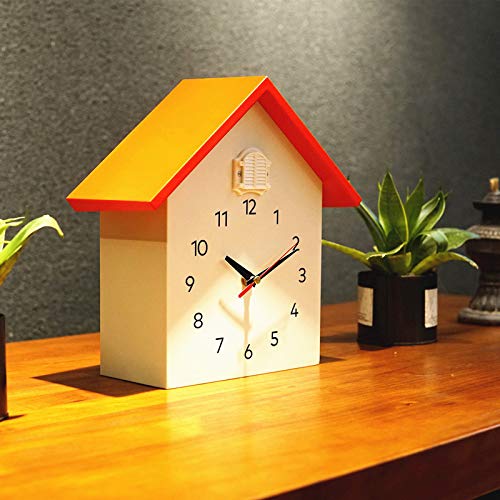 Keypower Cuckoo Clock Cuckoo Wall Clock,Cuckoo Bird Voices Call, Design Clock Pendulum, With Timed Alarm Clock,Bird House, Wall Art Home Living Room Kitchen Office Decoration (Red&White) #TOP1
