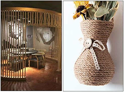 Vivifying 50 Feet 10mm Jute Rope, Natural Heavy Duty Twine for Crafts, Cat Scratch Post, Bundling (Brown)