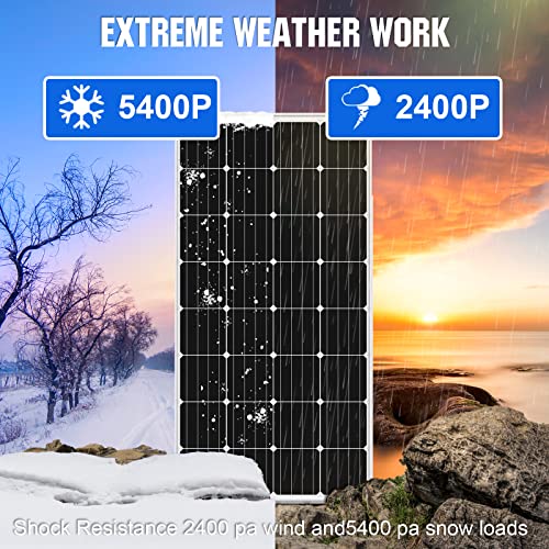 ECO-WORTHY Zonnepaneel, 170 watt, 12 volt, monokristallijn zonnepaneel, voeding voor caravan, camper, groen huis, aan… - Afbeelding 7