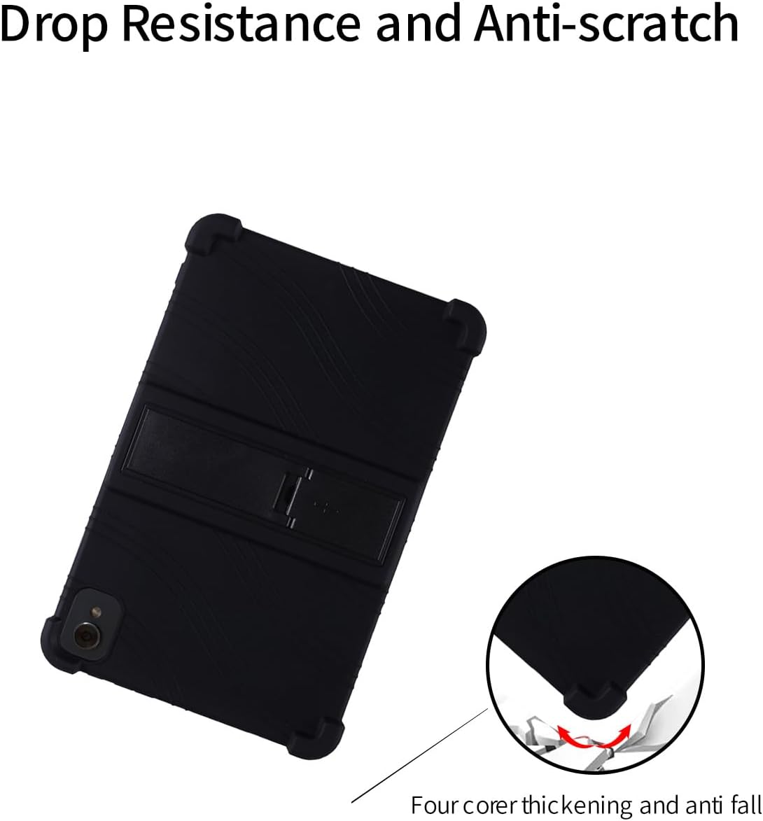 for Fusion5 F202 10.1 Inch Tablet Case,BOVUGAC Soft Silicone Adjustable Stand Shockproof Kids Friendly for Fusion5 F202 10.1" Tablet(Black)
