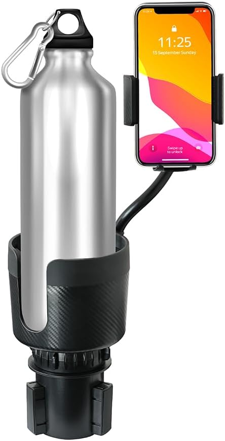 CupCargo Pro – 2-in-1 Car Cup Holder Expander and 360° Phone Mount with Adjustable Base and Flexible Neck, Universal Fit - Image 2