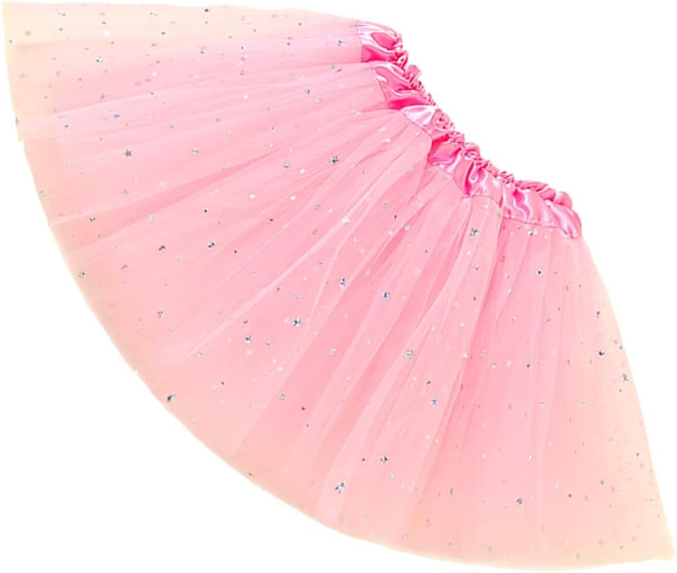 Tule rok voor meisjes, balletrok, pailletten, tutu, rok, prinsessenrok, balletrok, meisjes, tutu rok, ster, pailletten, tutu rok, tutu, kinderen, prinsessenjurk, dansrok, 2-8 jaar, geel, Eén maat