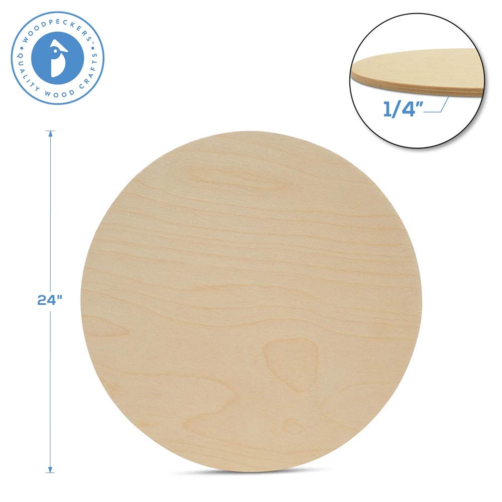 Woodpeckers - Círculos de madera de abedul báltico sin terminar, 61 cm de grosor