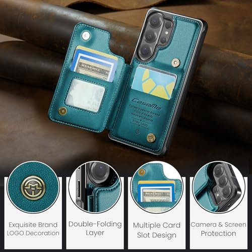 XIMAND for Samsung Galaxy S26 Ultra Wallet Case with RFID Blocking and 4 Credit Card Holder, Premium Durable Slim Leather Magnetic Clasp Kickstand Heavy Duty Shockproof Protective Cover.- Green by XIMAND - Used condition - Image 8