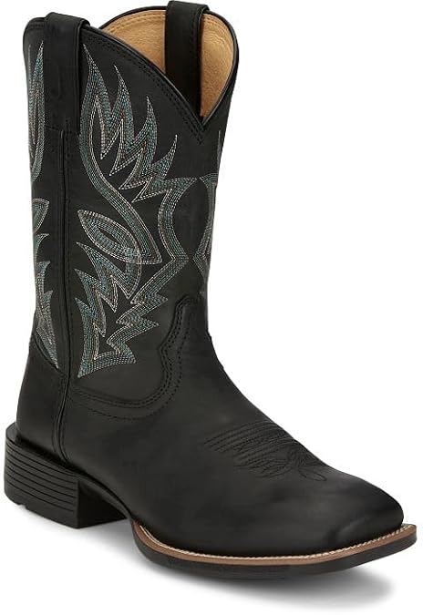 Justin Zeke 11 Western Boots for Men - Premium Leather Cowboy Footwear with Classic Stitch Design and Durable Outsole