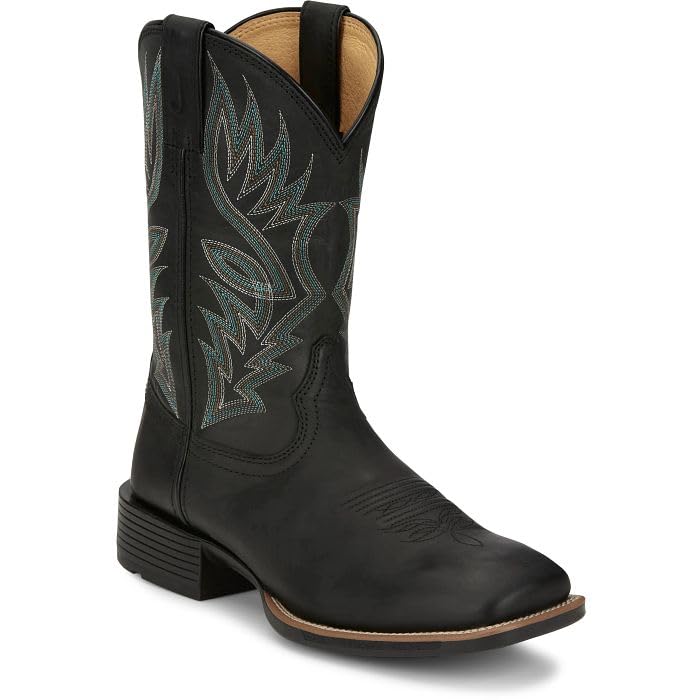Justin Zeke 11" Western Boots for Men - Premium Leather Cowboy Footwear with Classic Stitch Design and Durable Outsole2