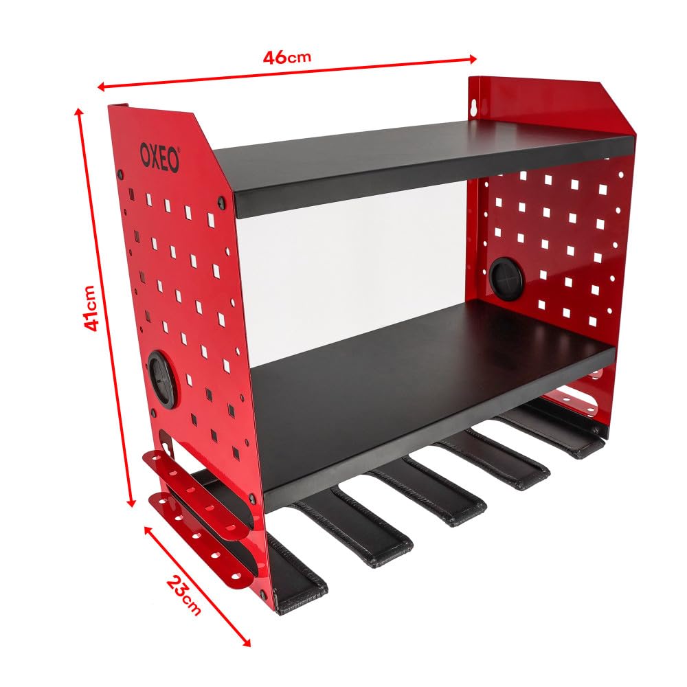 Étagère Murale Rangement Outils Électroportatifs - pour Perceuse - Meuleuse - 4 emplacements - Passage pour Câbles - 45kg