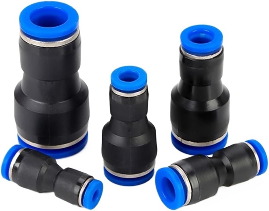 Pneumatic connector 8 to 6mm trachea quick-insert pneumatic component PG8-6/10-8/12 * 10 reducer plastic straight-through(PG12-6)