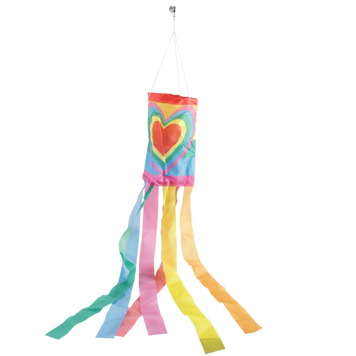 Durlo 2 PCS Rainbow Windsock, 100cm Colorful Weatherproof Outdoor Hanging Decorationor Garden Backyard Camping Tent Caravan(Rainbow Love Heart）